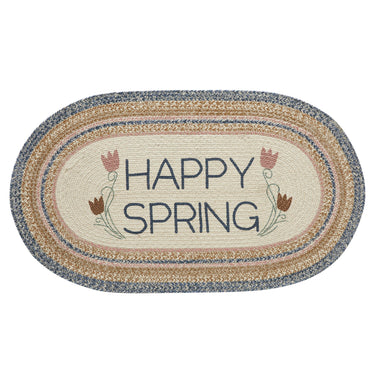 Kaila Happy Spring Jute Braided Rug Oval with Rug Pad 27